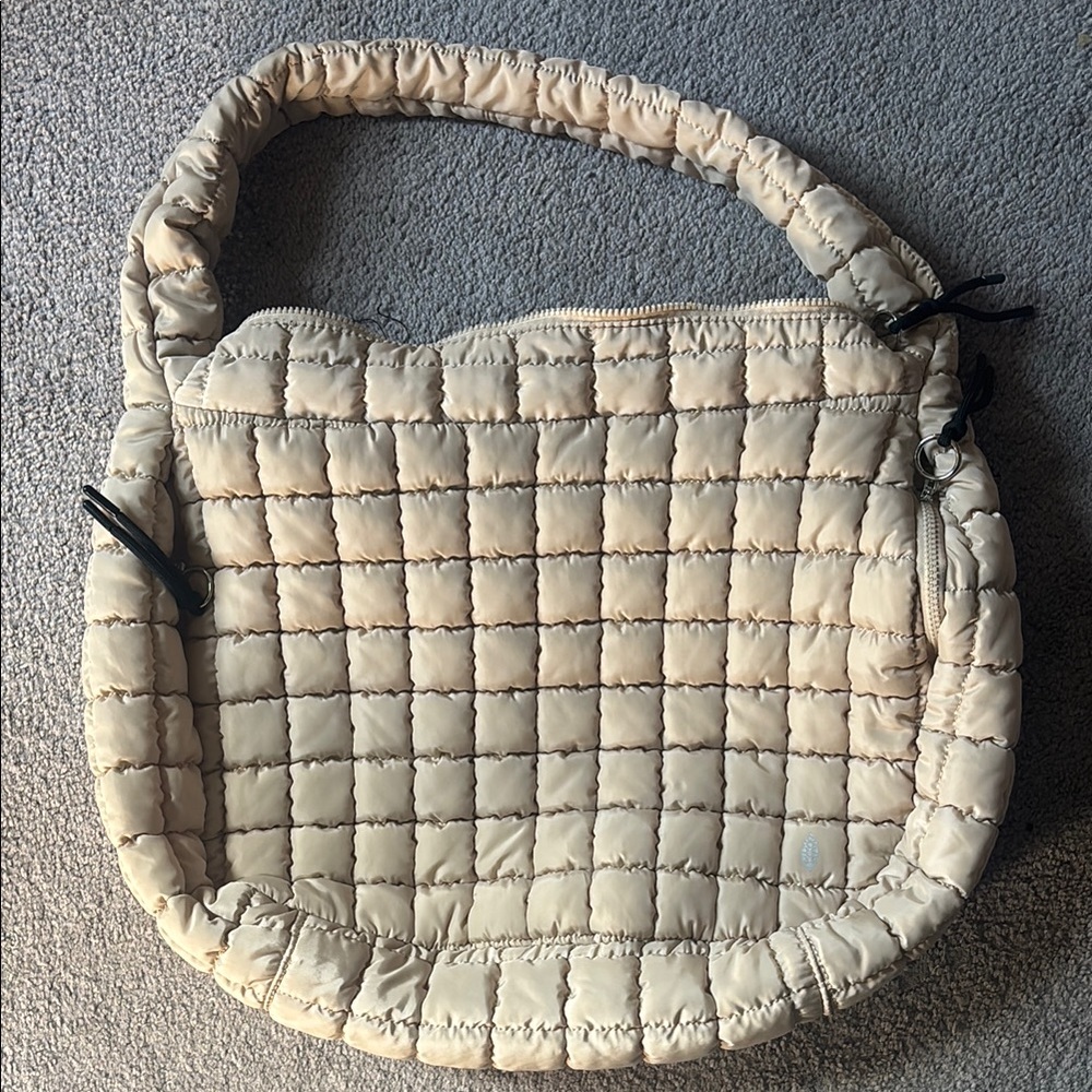 Free people Quilted Cream Shoulder Bag